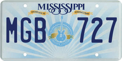 MS license plate MGB727