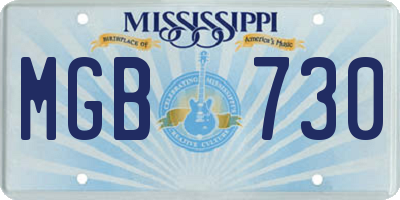 MS license plate MGB730