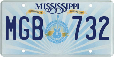 MS license plate MGB732