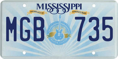 MS license plate MGB735