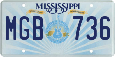 MS license plate MGB736