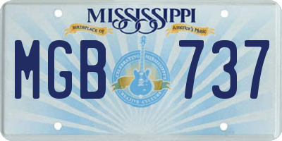 MS license plate MGB737