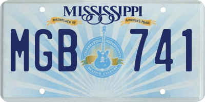 MS license plate MGB741