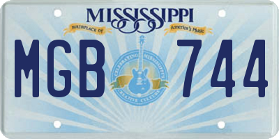 MS license plate MGB744