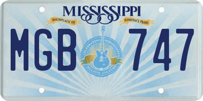 MS license plate MGB747