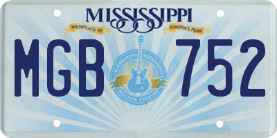 MS license plate MGB752