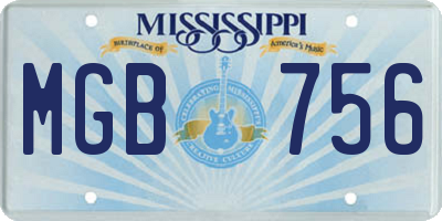 MS license plate MGB756