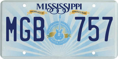MS license plate MGB757