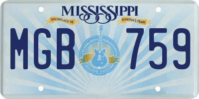 MS license plate MGB759