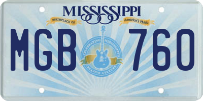 MS license plate MGB760