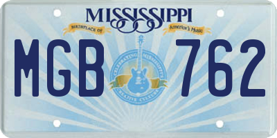 MS license plate MGB762