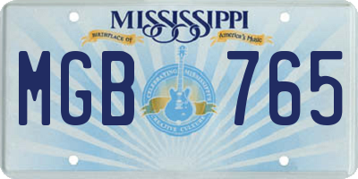 MS license plate MGB765