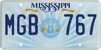 MS license plate MGB767