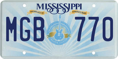 MS license plate MGB770