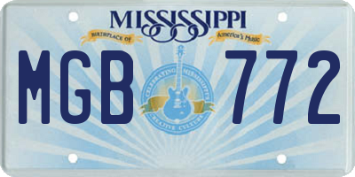 MS license plate MGB772