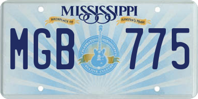 MS license plate MGB775