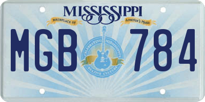 MS license plate MGB784