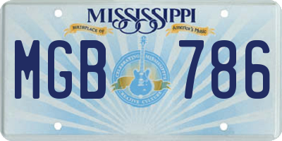 MS license plate MGB786