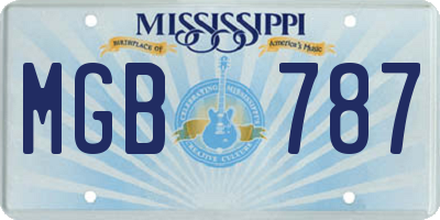 MS license plate MGB787