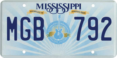 MS license plate MGB792