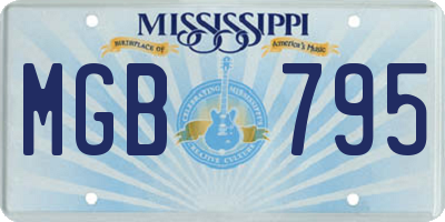 MS license plate MGB795