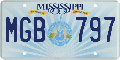 MS license plate MGB797