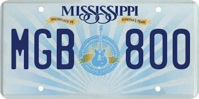 MS license plate MGB800
