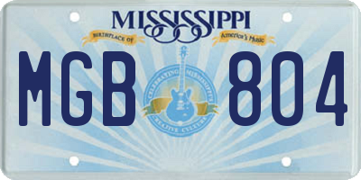 MS license plate MGB804