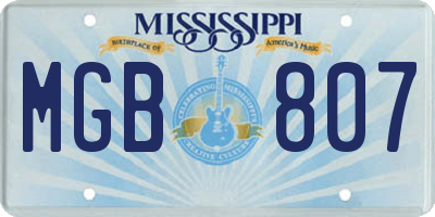 MS license plate MGB807