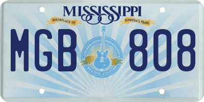 MS license plate MGB808