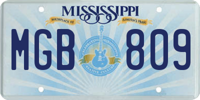 MS license plate MGB809