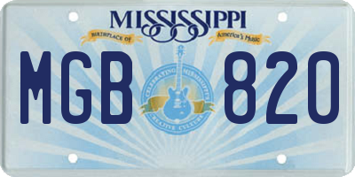 MS license plate MGB820