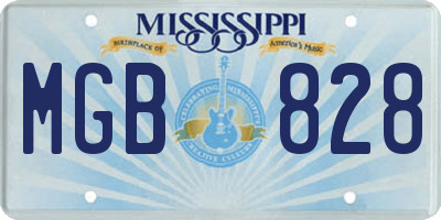 MS license plate MGB828