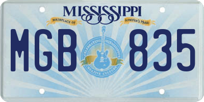 MS license plate MGB835