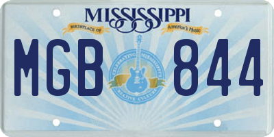 MS license plate MGB844