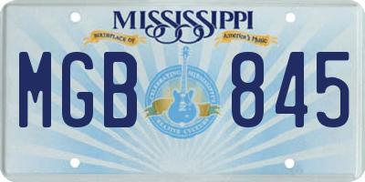 MS license plate MGB845