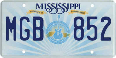 MS license plate MGB852