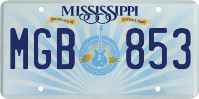 MS license plate MGB853