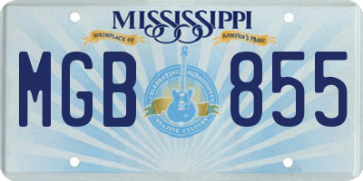 MS license plate MGB855