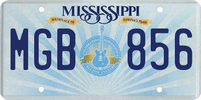 MS license plate MGB856