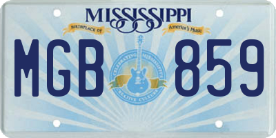 MS license plate MGB859