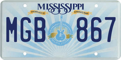 MS license plate MGB867