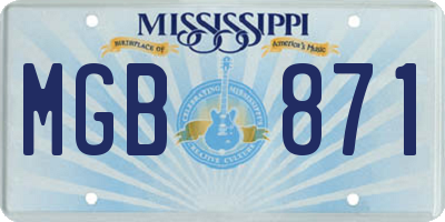 MS license plate MGB871
