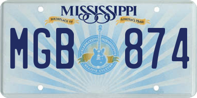 MS license plate MGB874