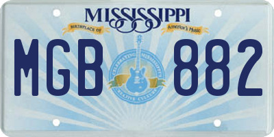 MS license plate MGB882