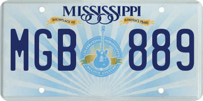 MS license plate MGB889