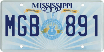 MS license plate MGB891