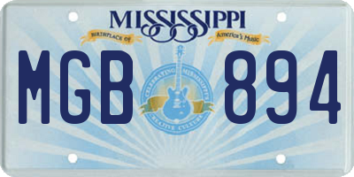 MS license plate MGB894