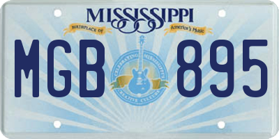 MS license plate MGB895