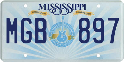 MS license plate MGB897